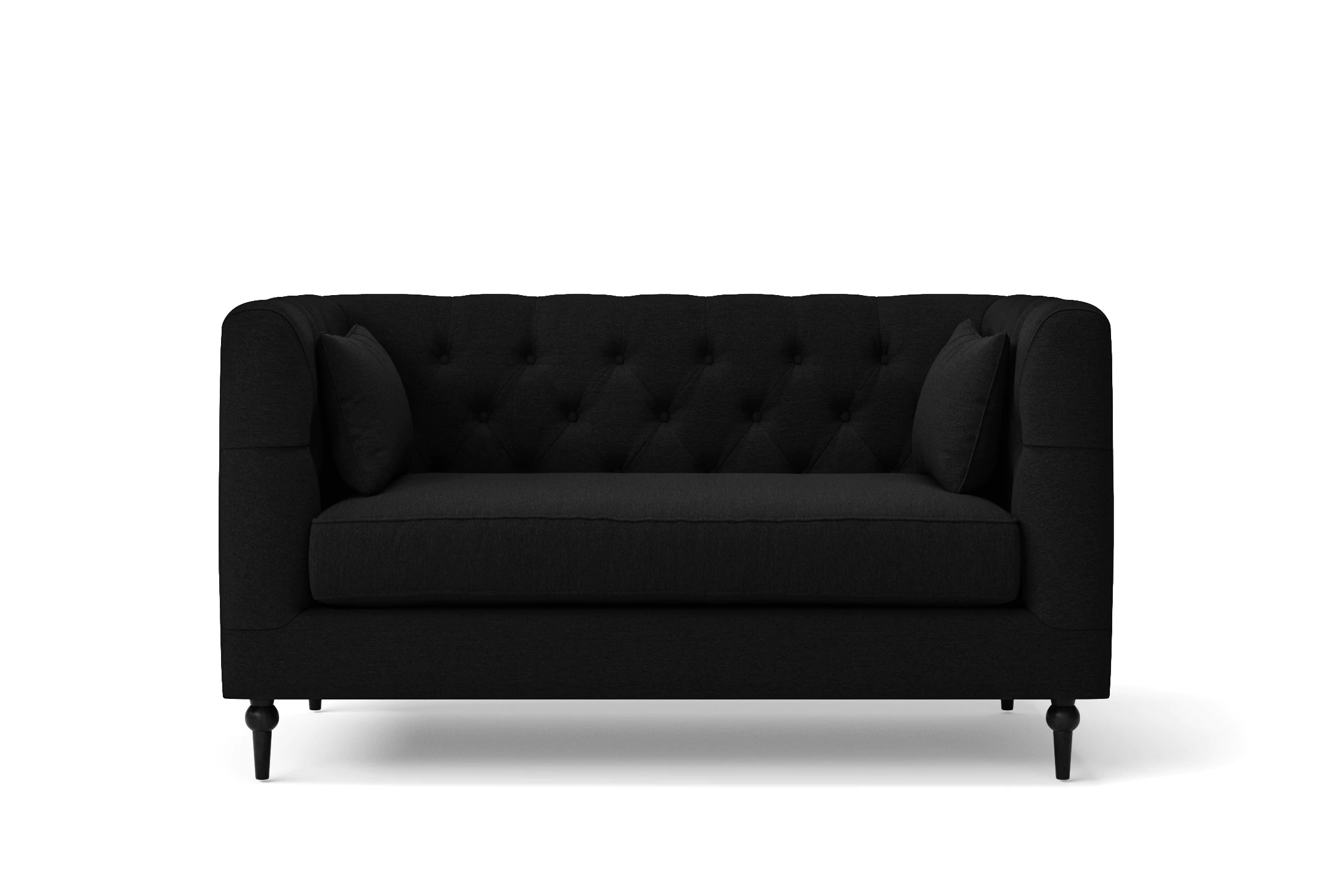 Sanremo 2 Seater Sofa Black Linen Fabric Livelusso 