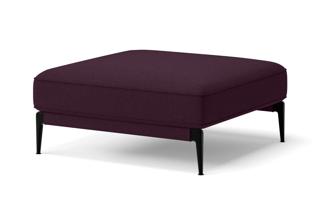 LIVELUSSO Ottoman Acerra Ottoman Purple Linen Fabric