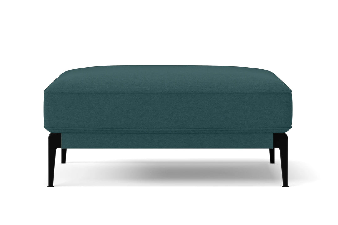 LIVELUSSO Ottoman Acerra Ottoman Teal Linen Fabric