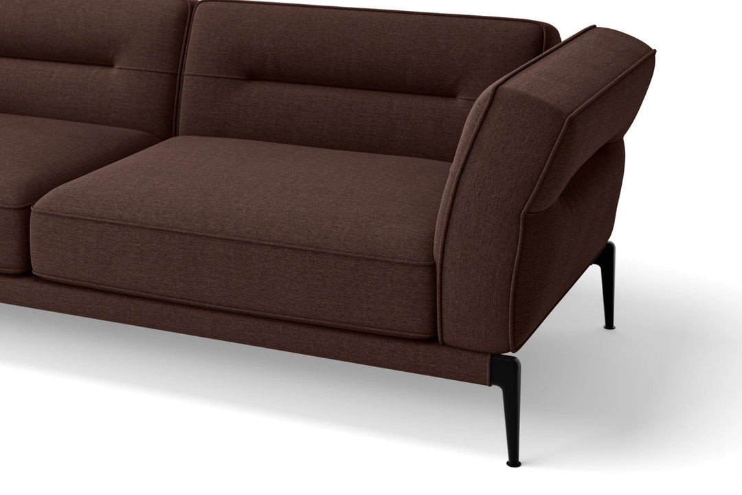 LIVELUSSO Sofa Acerra 2 Seater Sofa Coffee Brown Linen Fabric