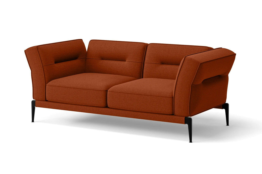 LIVELUSSO Sofa Acerra 2 Seater Sofa Orange Linen Fabric