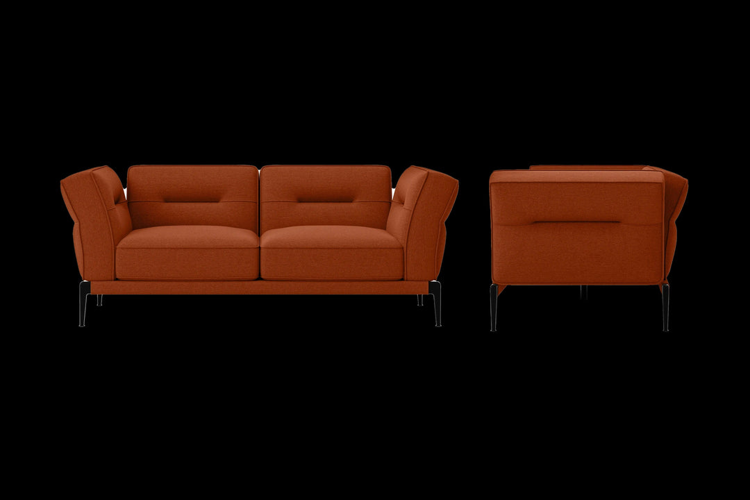 LIVELUSSO Sofa Acerra 2 Seater Sofa Orange Linen Fabric
