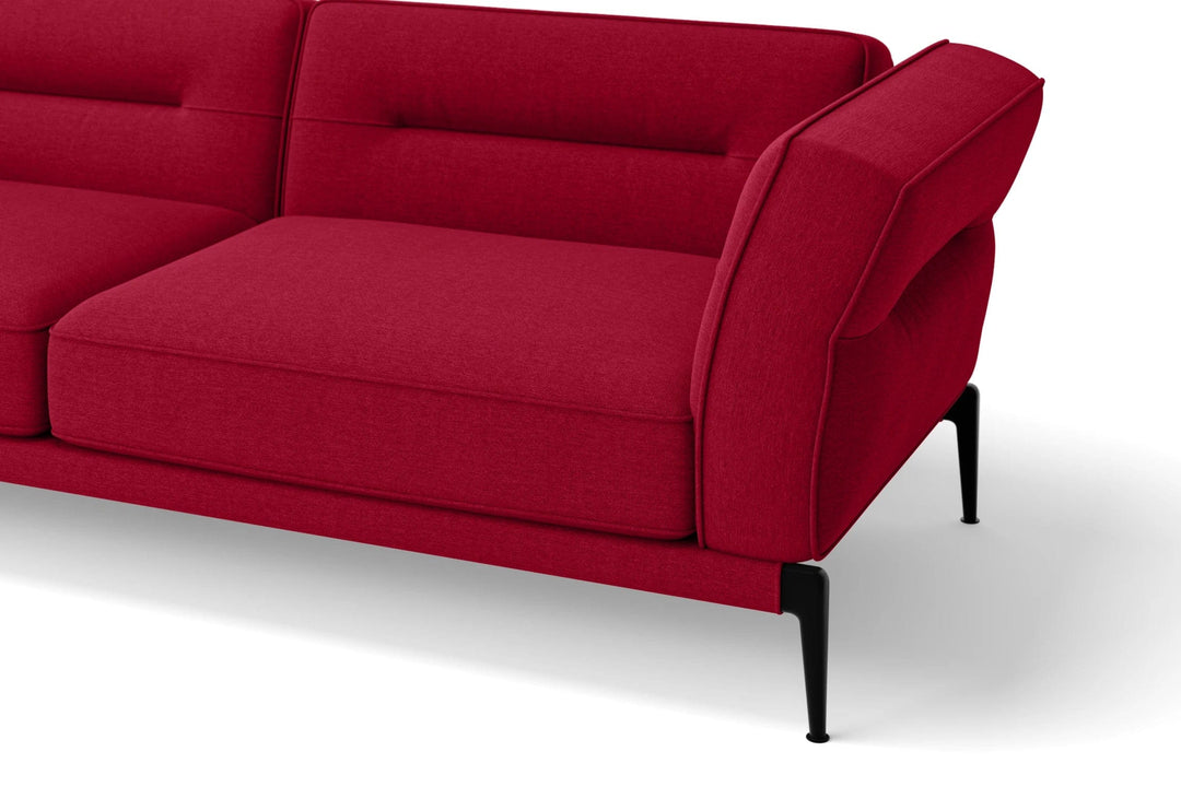 LIVELUSSO Sofa Acerra 3 Seater Sofa Red Linen Fabric