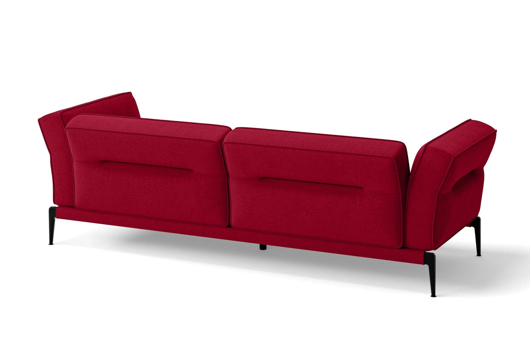 LIVELUSSO Sofa Acerra 3 Seater Sofa Red Linen Fabric