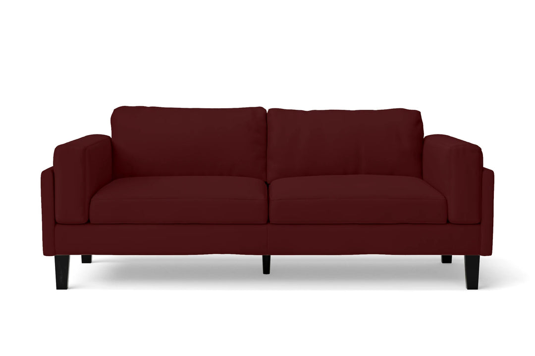 LIVELUSSO Sofa Alseno 3 Seater Sofa Red Leather