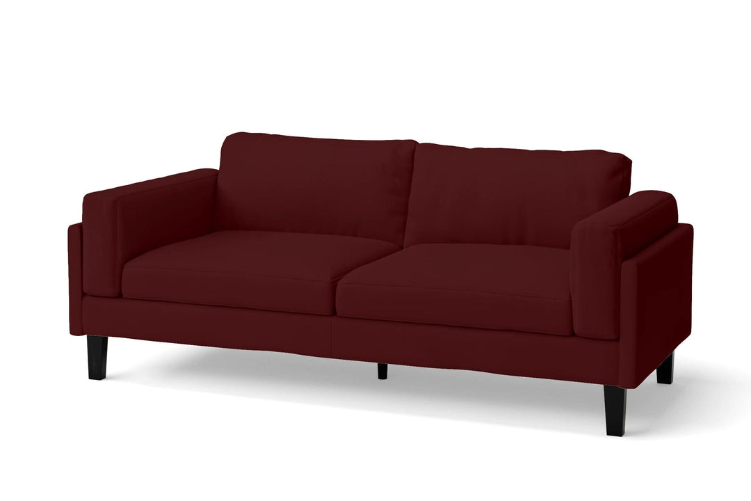 LIVELUSSO Sofa Alseno 3 Seater Sofa Red Leather