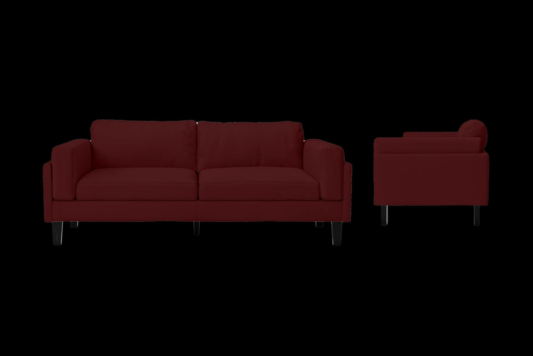 LIVELUSSO Sofa Alseno 3 Seater Sofa Red Leather