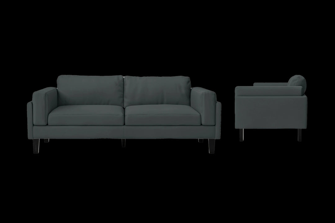 LIVELUSSO Sofa Alseno 3 Seater Sofa Slate Leather