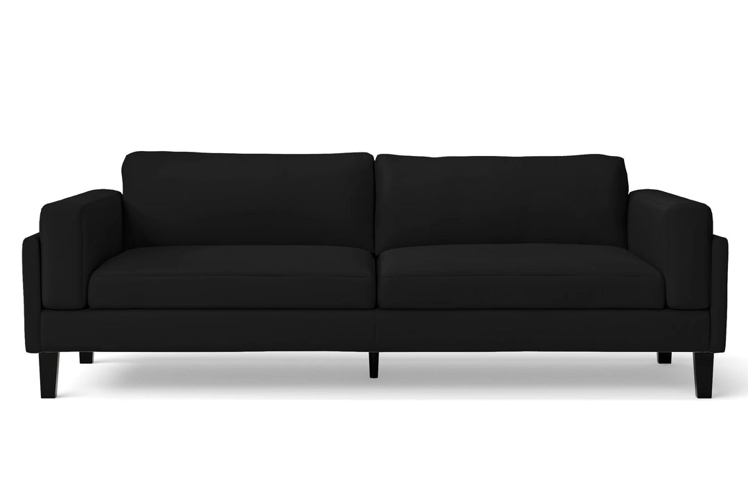 LIVELUSSO Sofa Alseno 4 Seater Sofa Black Leather