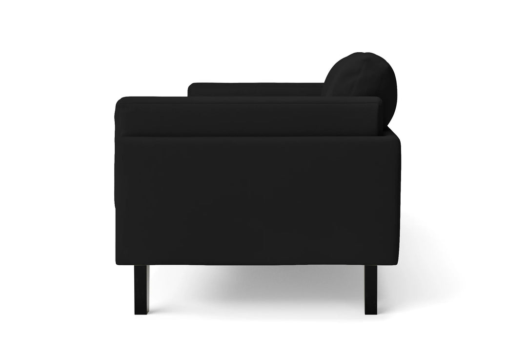 LIVELUSSO Sofa Alseno 4 Seater Sofa Black Leather