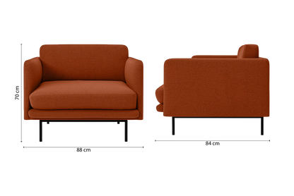 Ancona Armchair Orange Linen Fabric