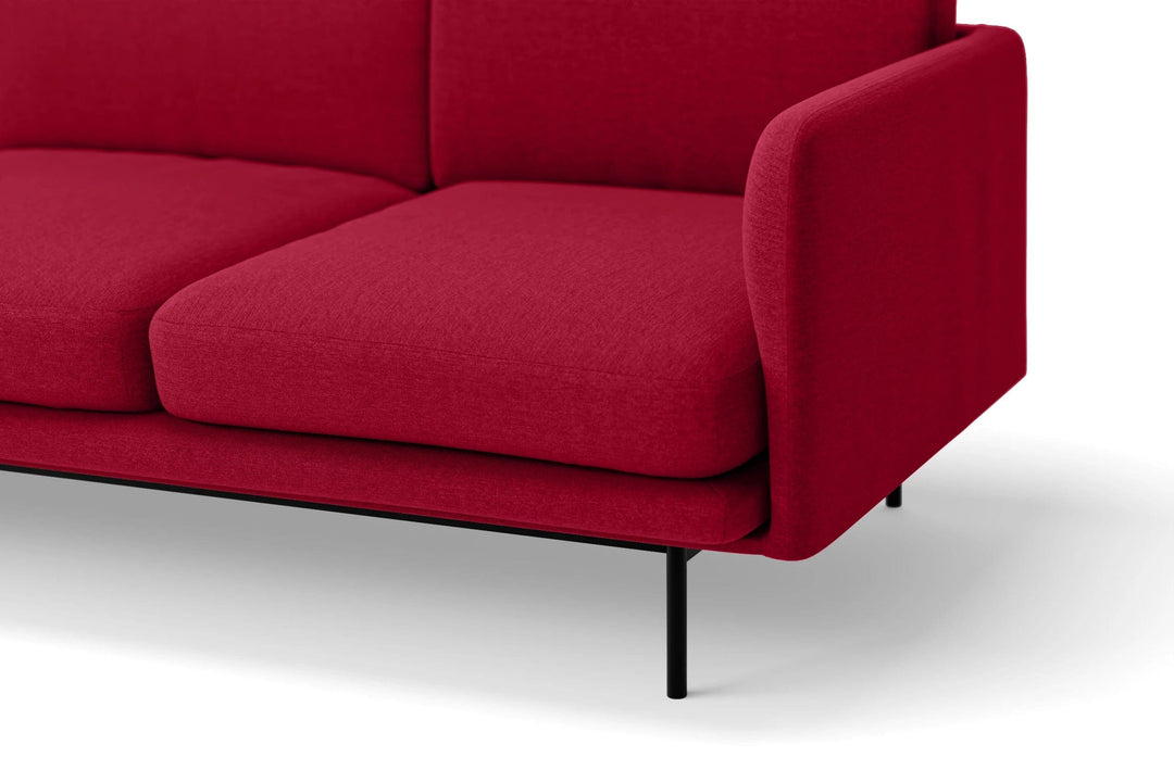 LIVELUSSO Sofa Ancona 2 Seater Sofa Red Linen Fabric