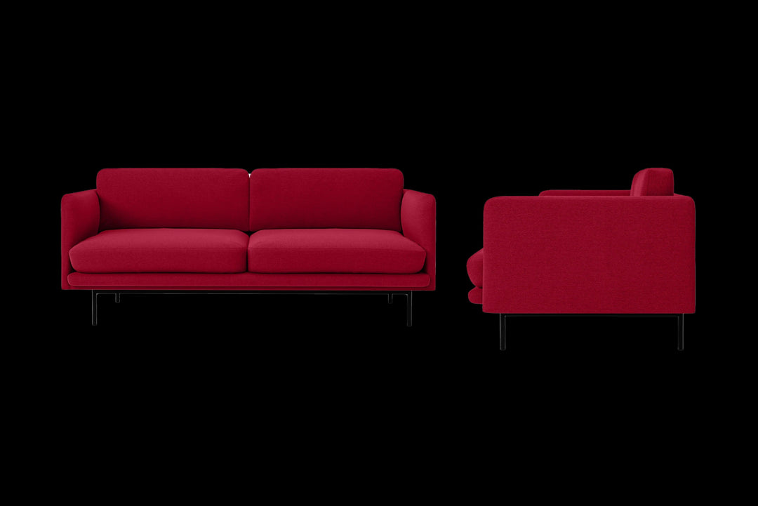 LIVELUSSO Sofa Ancona 2 Seater Sofa Red Linen Fabric