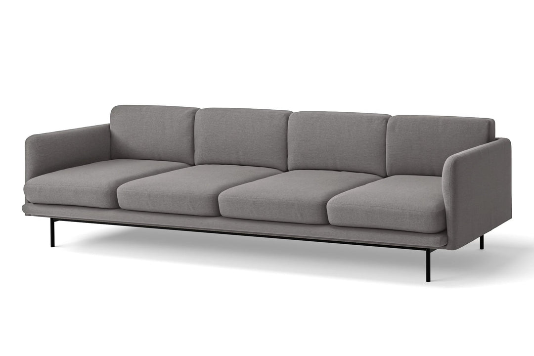 LIVELUSSO Sofa Ancona 4 Seater Sofa Grey Linen Fabric