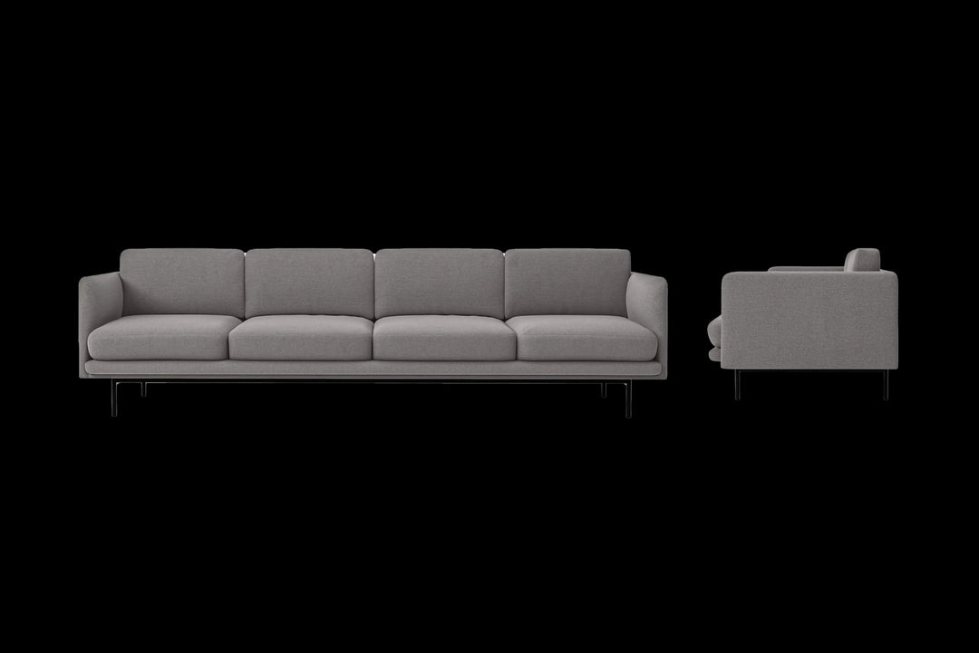 LIVELUSSO Sofa Ancona 4 Seater Sofa Grey Linen Fabric