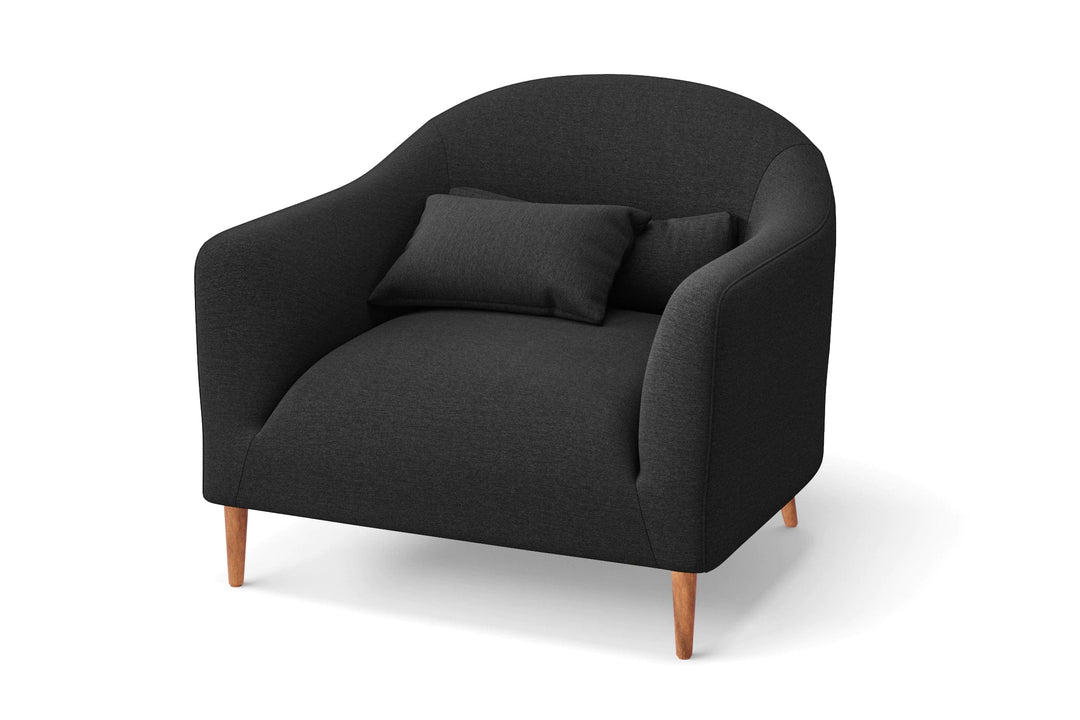 LIVELUSSO Armchair Andria Armchair Black Linen Fabric