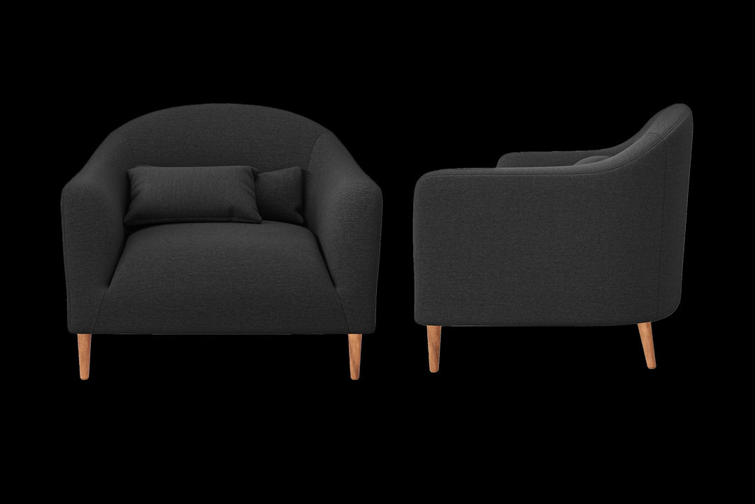 LIVELUSSO Armchair Andria Armchair Black Linen Fabric