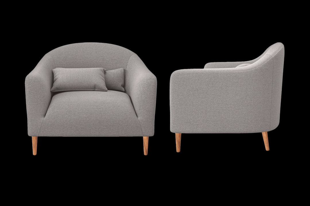 LIVELUSSO Armchair Andria Armchair Grey Linen Fabric