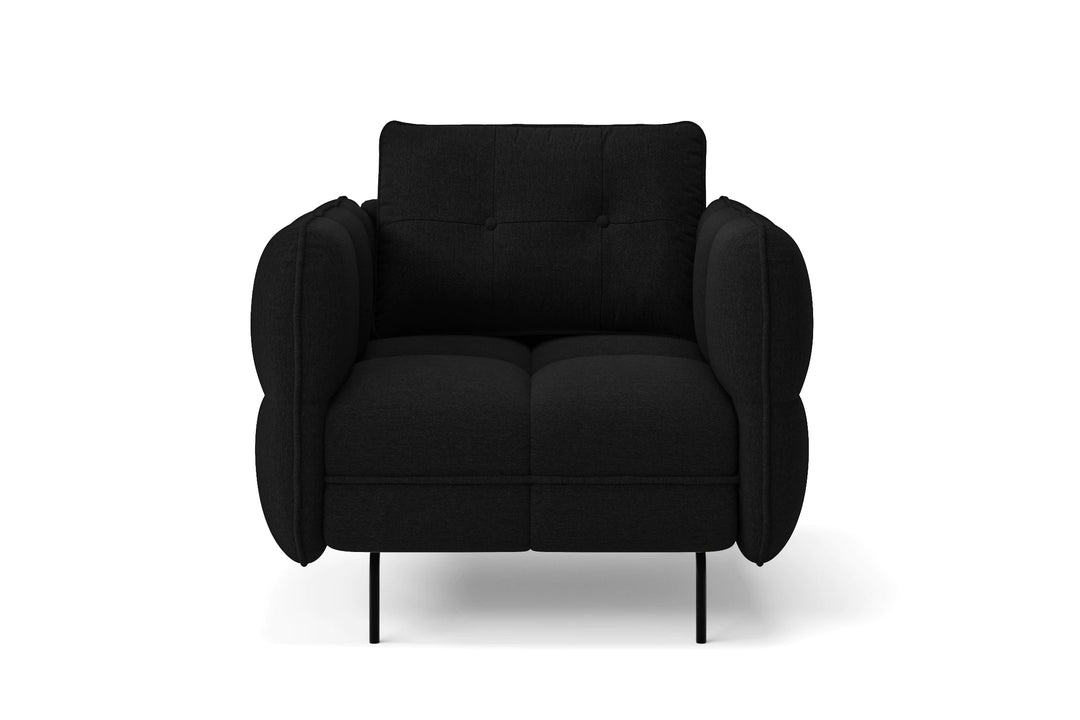 LIVELUSSO Armchair Anzio Armchair Black Linen Fabric