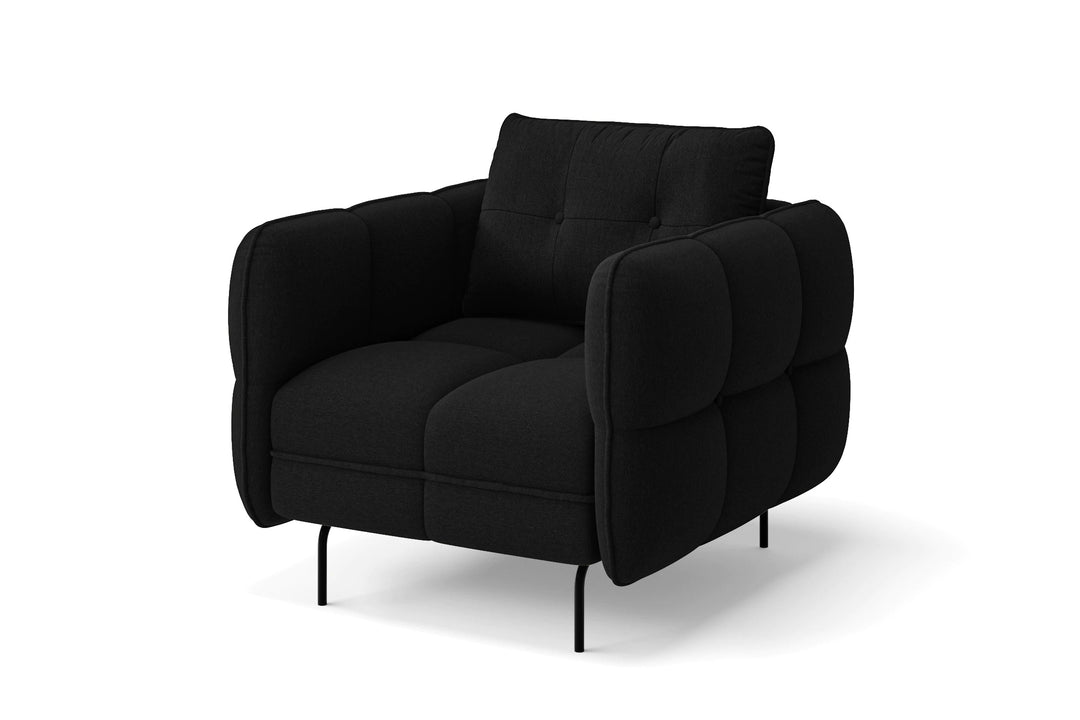 LIVELUSSO Armchair Anzio Armchair Black Linen Fabric