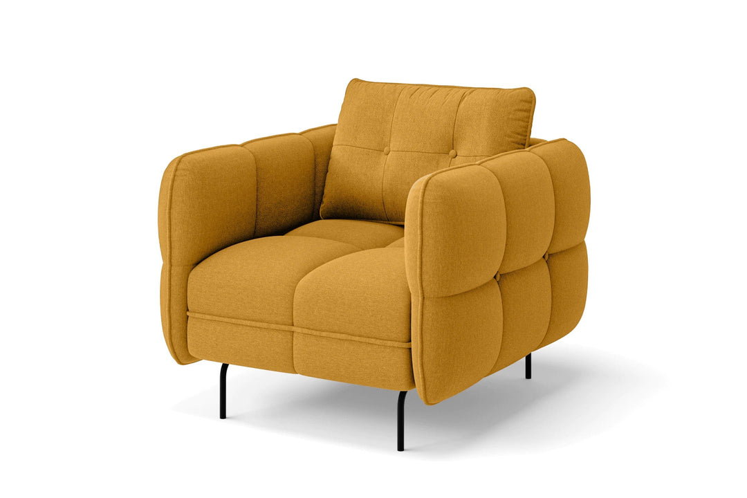 LIVELUSSO Armchair Anzio Armchair Yellow Linen Fabric COPY