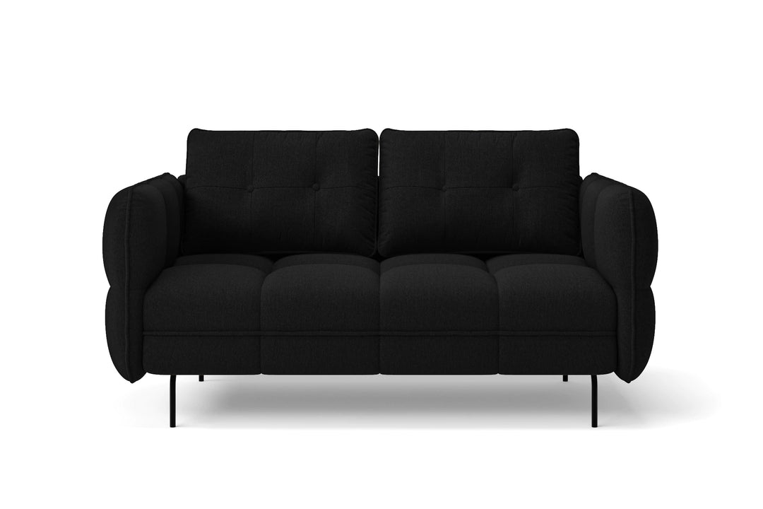 LIVELUSSO Sofa Anzio 2 Seater Sofa Black Linen Fabric COPY