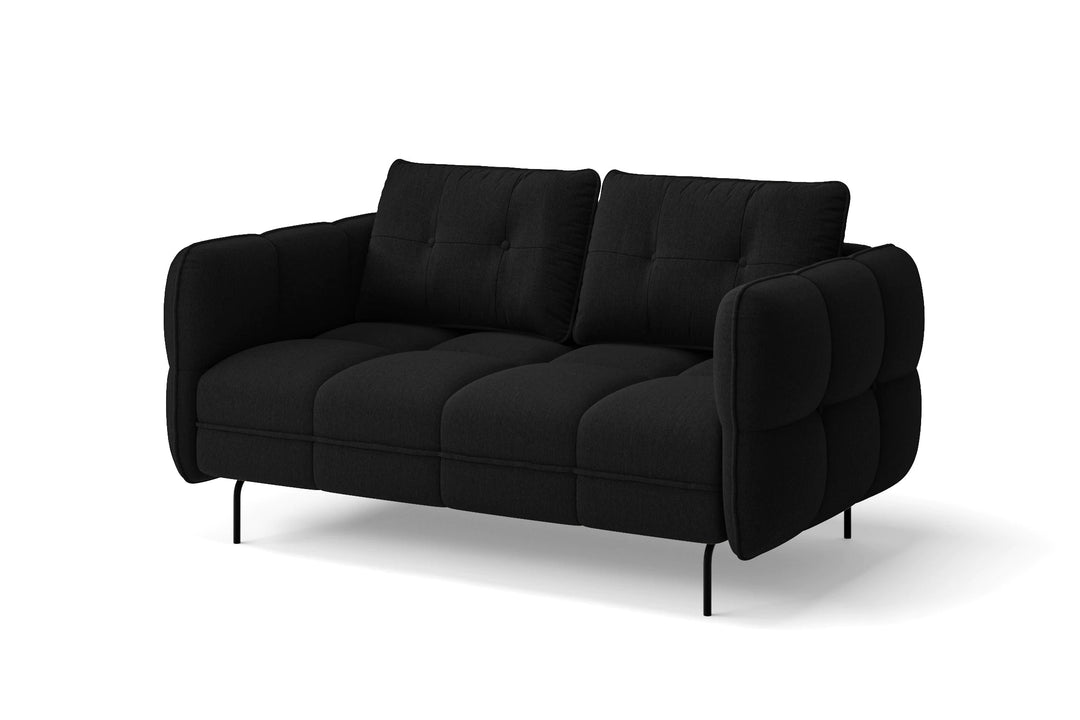 LIVELUSSO Sofa Anzio 2 Seater Sofa Black Linen Fabric COPY