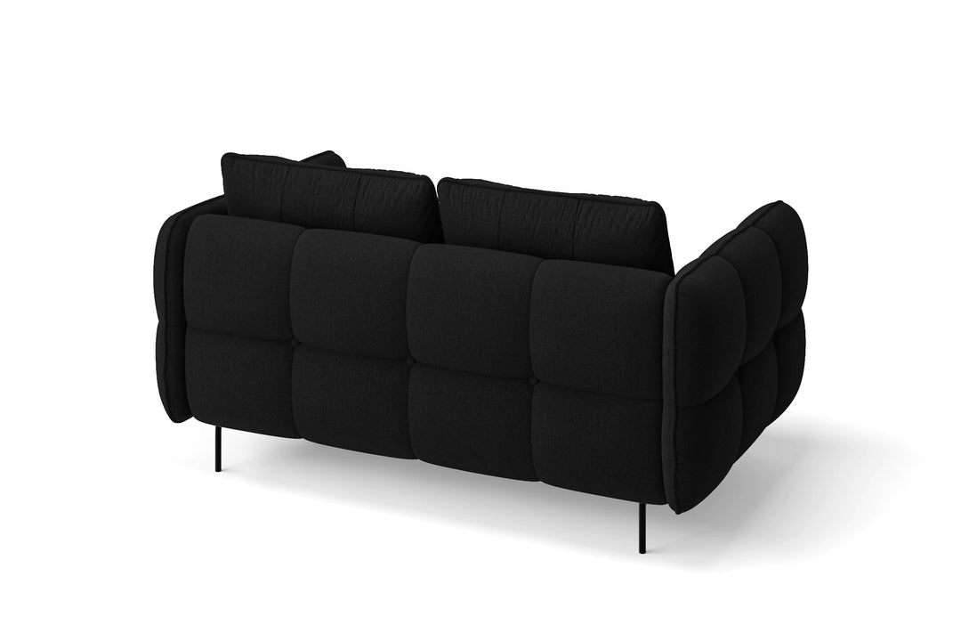 LIVELUSSO Sofa Anzio 2 Seater Sofa Black Linen Fabric COPY