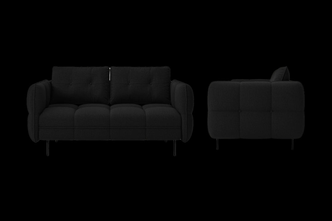 LIVELUSSO Sofa Anzio 2 Seater Sofa Black Linen Fabric COPY