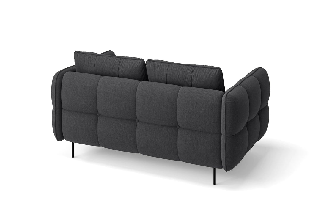 LIVELUSSO Sofa Anzio 2 Seater Sofa Dark Grey Linen Fabric