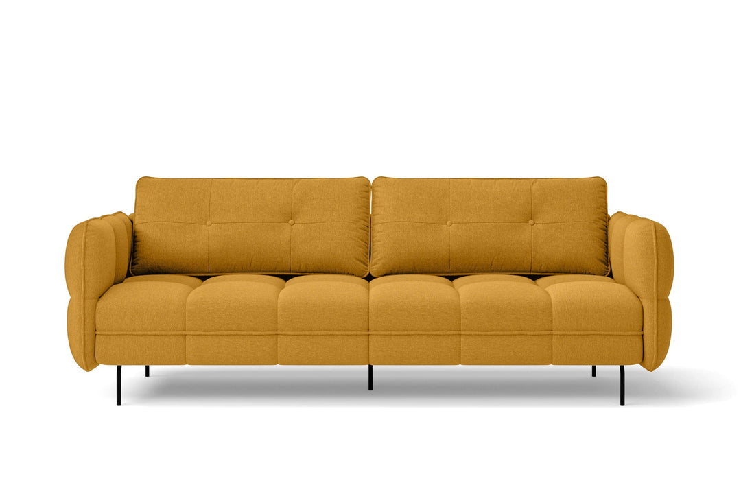 LIVELUSSO Sofa Anzio 3 Seater Sofa Yellow Linen Fabric