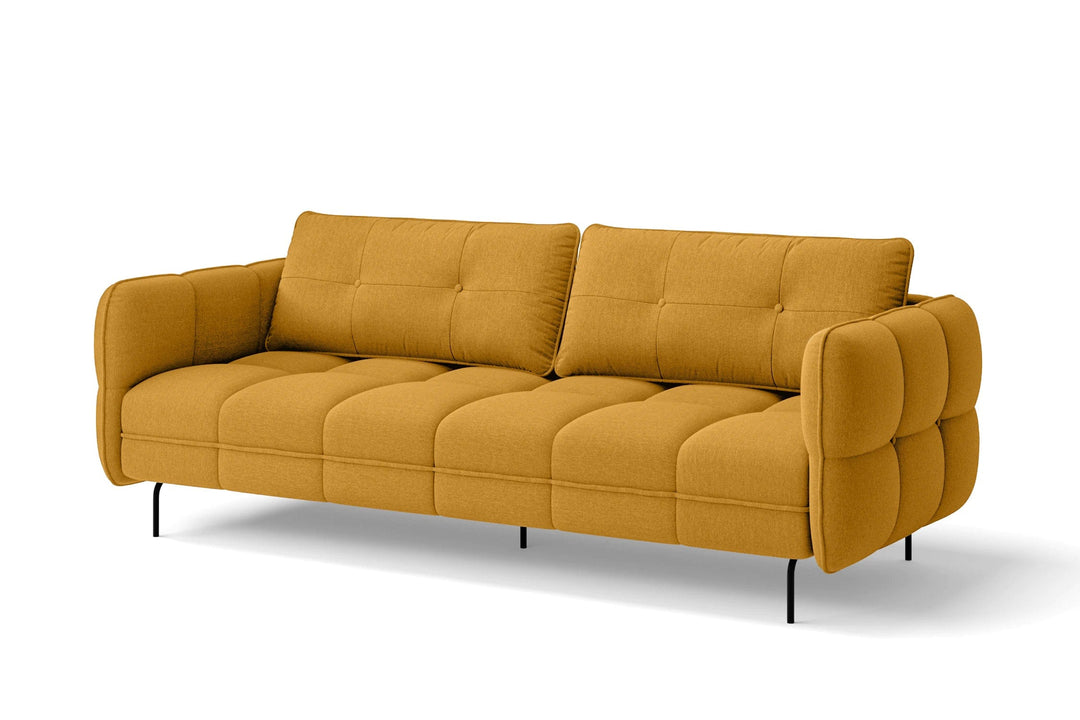 LIVELUSSO Sofa Anzio 3 Seater Sofa Yellow Linen Fabric