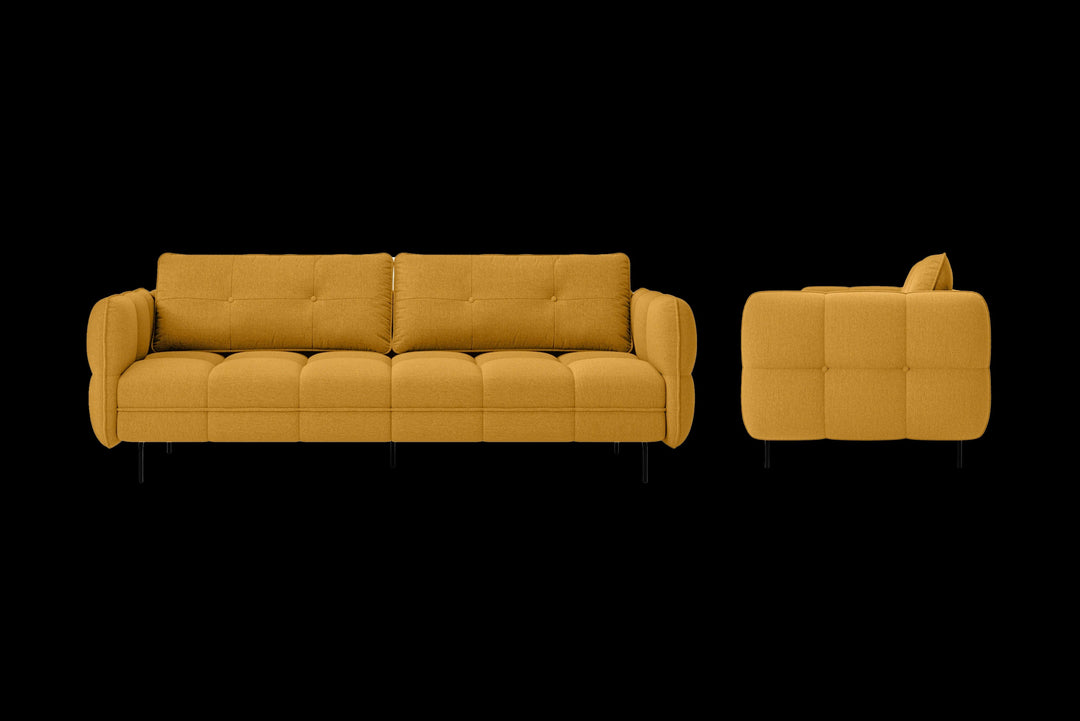 LIVELUSSO Sofa Anzio 3 Seater Sofa Yellow Linen Fabric