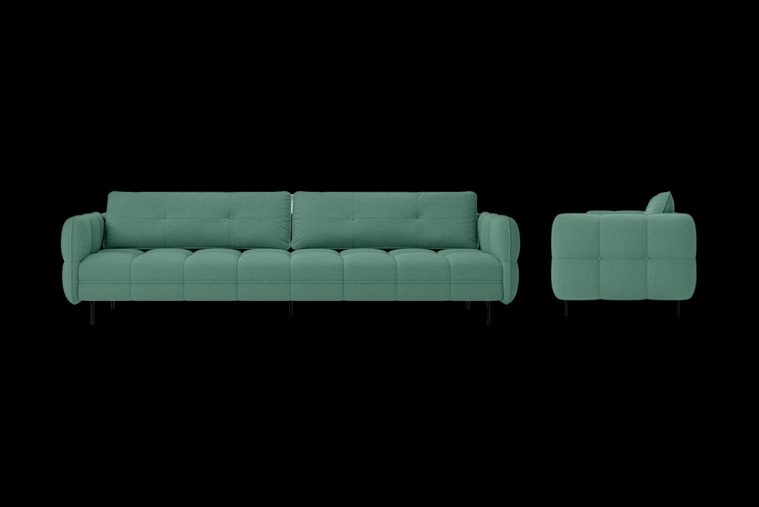 LIVELUSSO Sofa Anzio 4 Seater Sofa Mint Green Linen Fabric