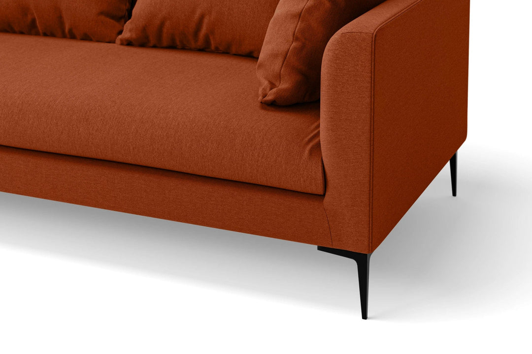 LIVELUSSO Sofa Aprilia 3 Seater Sofa Orange Linen Fabric