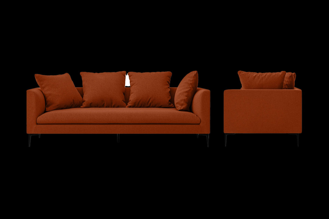 LIVELUSSO Sofa Aprilia 3 Seater Sofa Orange Linen Fabric