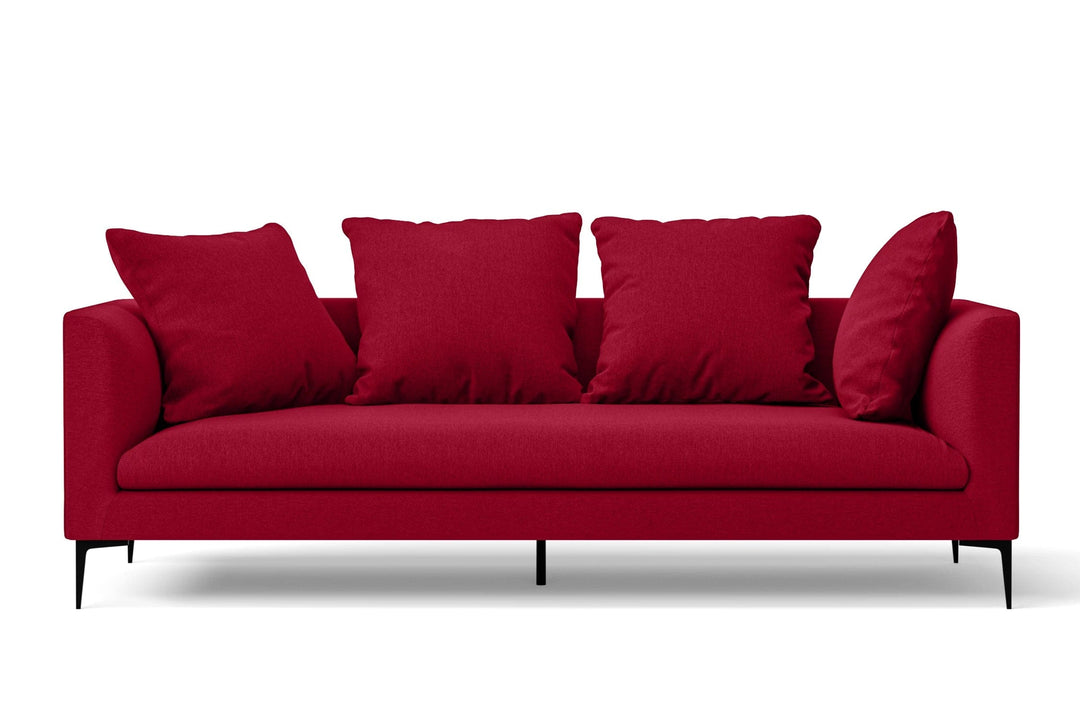 LIVELUSSO Sofa Aprilia 3 Seater Sofa Red Linen Fabric