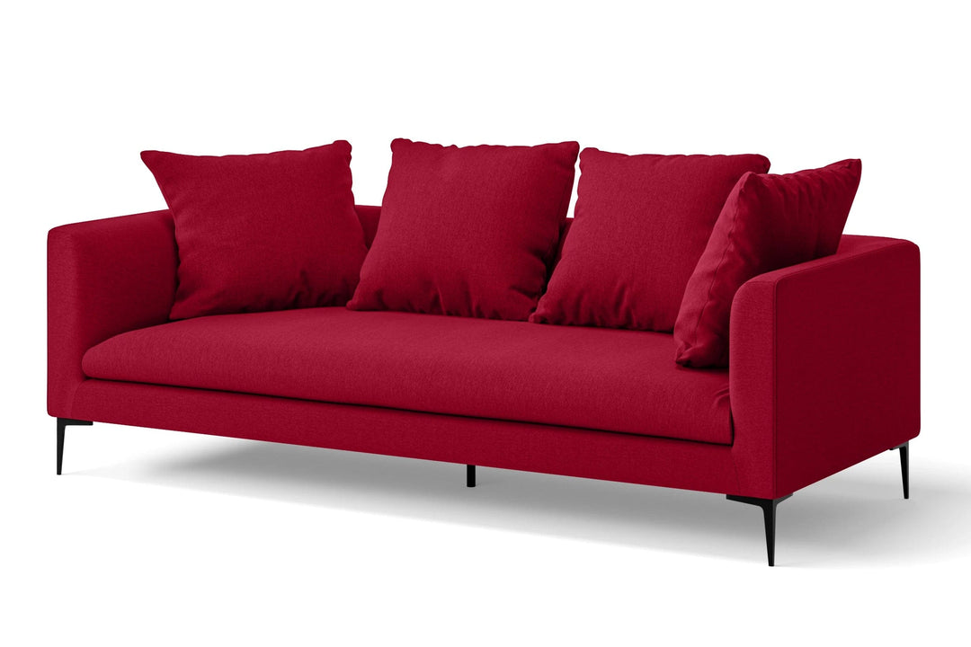 LIVELUSSO Sofa Aprilia 3 Seater Sofa Red Linen Fabric