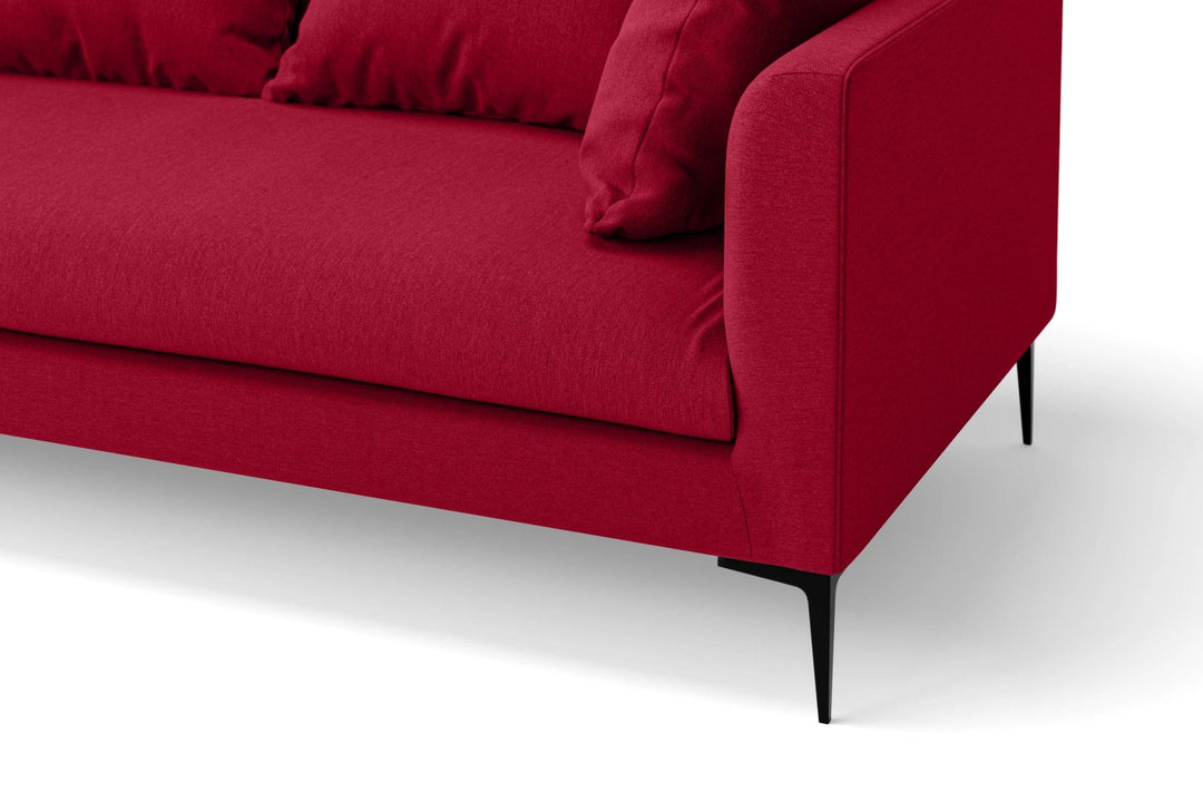 LIVELUSSO Sofa Aprilia 3 Seater Sofa Red Linen Fabric