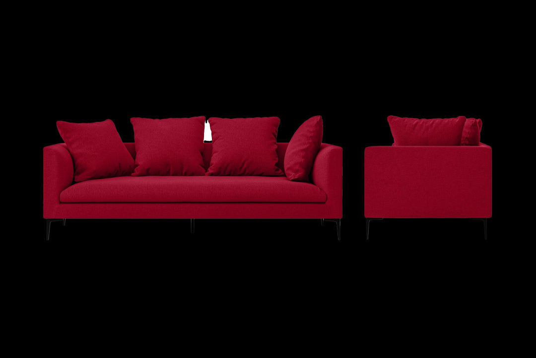 LIVELUSSO Sofa Aprilia 3 Seater Sofa Red Linen Fabric