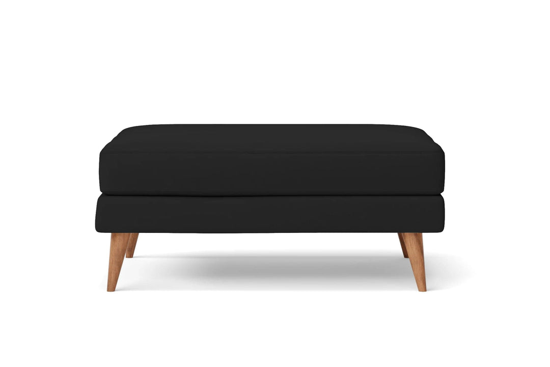 LIVELUSSO Ottoman Aquila Ottoman Black Leather