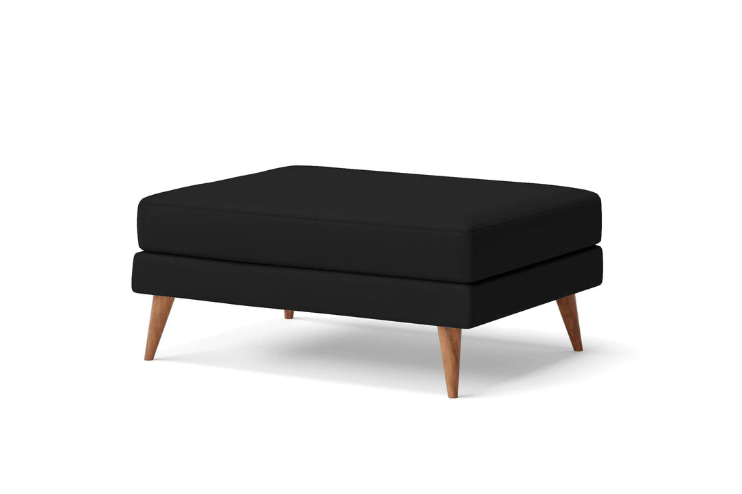 LIVELUSSO Ottoman Aquila Ottoman Black Leather