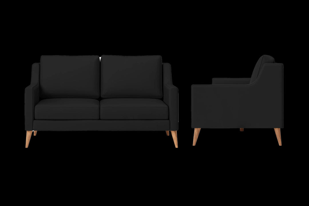 LIVELUSSO Sofa Aquila 2 Seater Sofa Black Leather