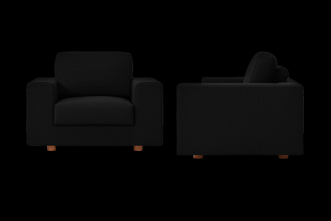 LIVELUSSO Armchair Arezzo Armchair Black Linen Fabric