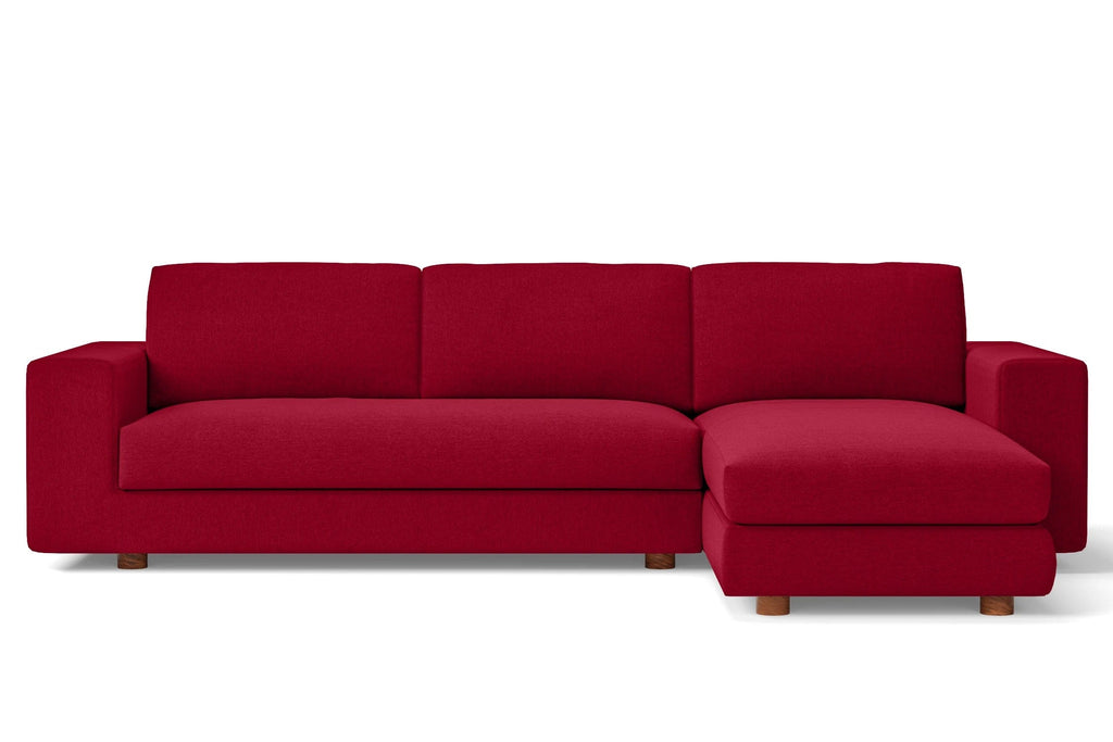 Arezzo 4 Seater Right Hand Facing Chaise Lounge Corner Sofa Red