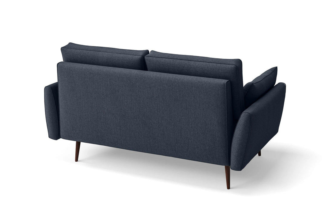 LIVELUSSO Sofa Avellino 2 Seater Sofa Dark Blue Linen Fabric