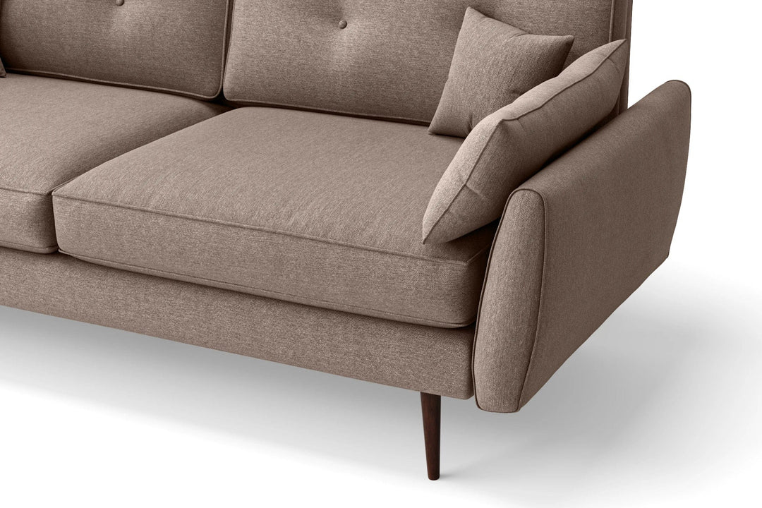 LIVELUSSO Sofa Avellino 3 Seater Sofa Caramel Linen Fabric