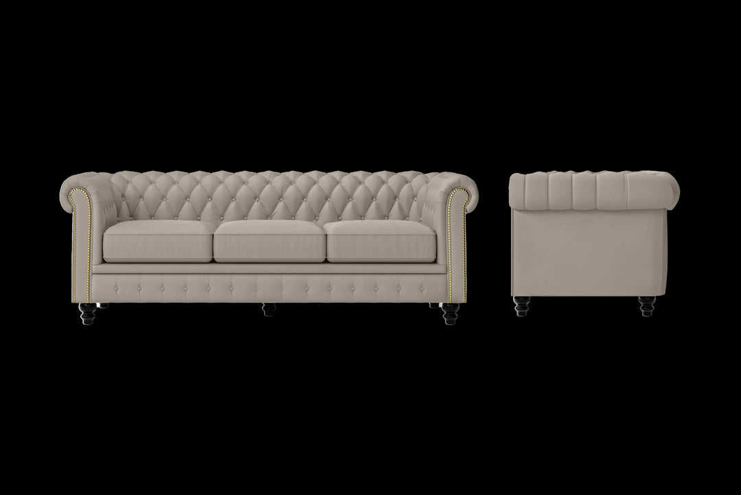 LIVELUSSO Sofa Aversa 3 Seater Sofa Sand Leather