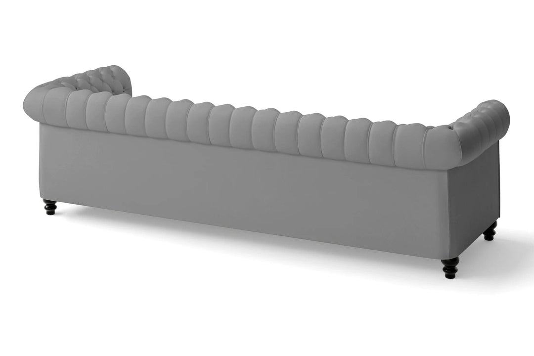 LIVELUSSO Sofa Aversa 4 Seater Sofa Grey Leather