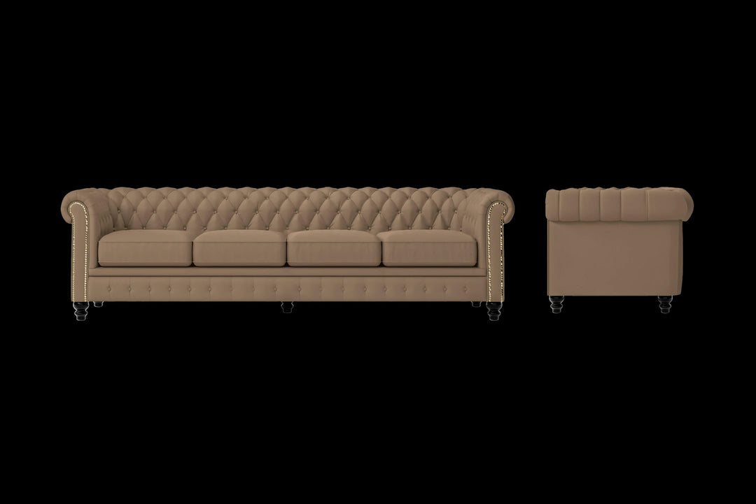 LIVELUSSO Sofa Aversa 4 Seater Sofa Stone Leather